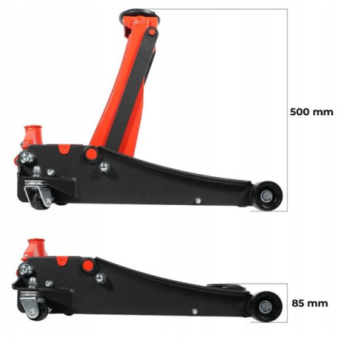 Купити Профессиональный домкрат подкатной 3т низкопрофильный с двойной помпой 85-500 мм LAUNCH LH-330