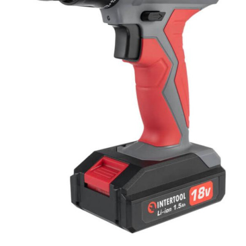 Купить Дриль-шурупокрут акумуляторний 18 В, 17 Nm, 0-700 об/хв, 0.8-10 мм, літій-іон, 1.5 А