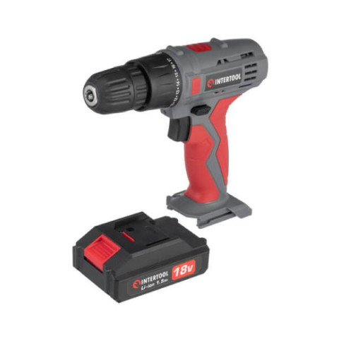 Купить Дриль-шурупокрут акумуляторний 18 В, 17 Nm, 0-700 об/хв, 0.8-10 мм, літій-іон, 1.5 А