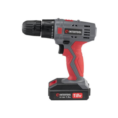 Купить Дриль-шурупокрут акумуляторний 18 В, 17 Nm, 0-700 об/хв, 0.8-10 мм, літій-іон, 1.5 А