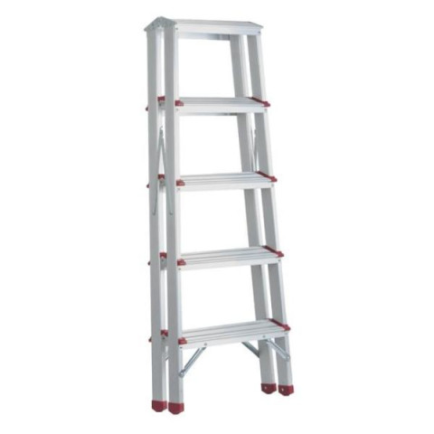 Купить Драбина алюмінієва двостороння 5 сходинок, висота 1100мм