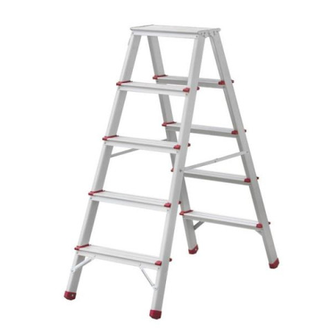 Купить Драбина алюмінієва двостороння 5 сходинок, висота 1100мм