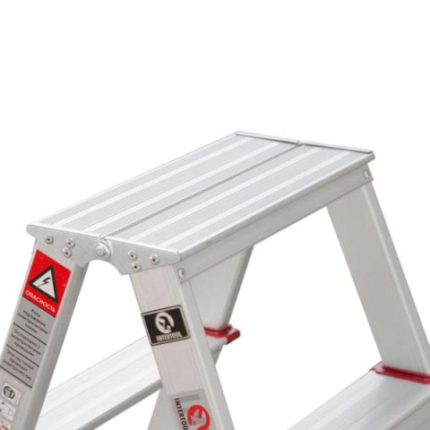 Купить Драбина алюмінієва двостороння 5 сходинок, висота 1100мм