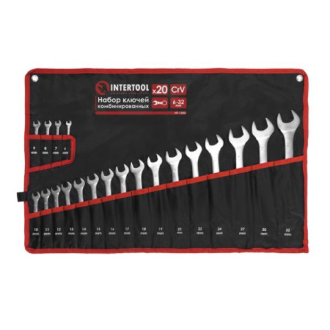 Купить Набір ключів комбінованих, 20шт., 6-32мм,  Cr-V, чохол