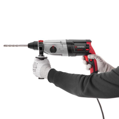 Купить Перфоратор 1000 Вт, 3.2 Дж, 0-1300 об/хв, 0-5100 уд/хв, 3 режими, металевий корпус редуктора