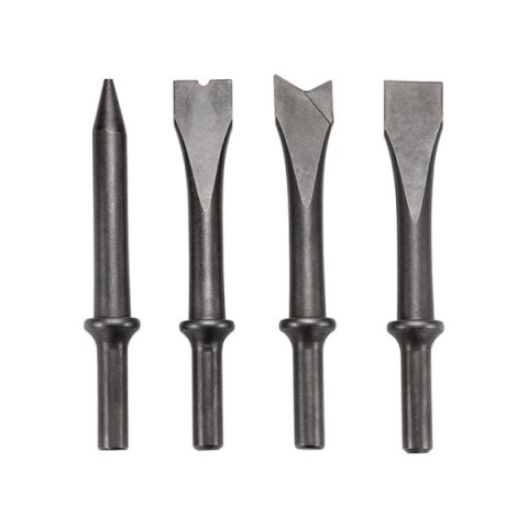 Купить Зубило пневматичне 150 мм, з набором насадок 4 од. (циліндричний хвостовик)