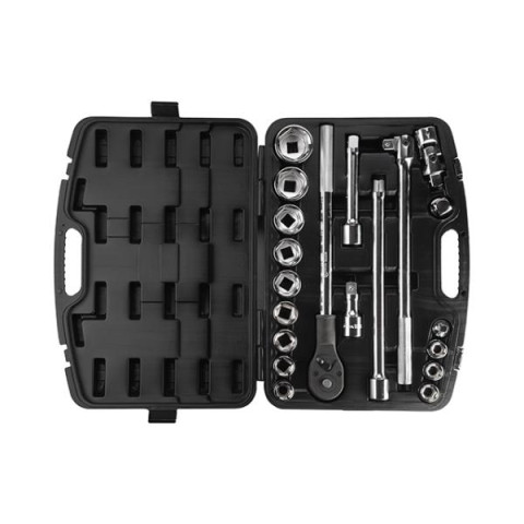 Купить Набір інструментів професійний  3/4 ", 20 од. (гол.19-50мм) пластиковий кейс, Cr-V.