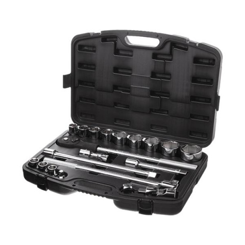 Купить Набір інструментів професійний  3/4 ", 20 од. (гол.19-50мм) пластиковий кейс, Cr-V.