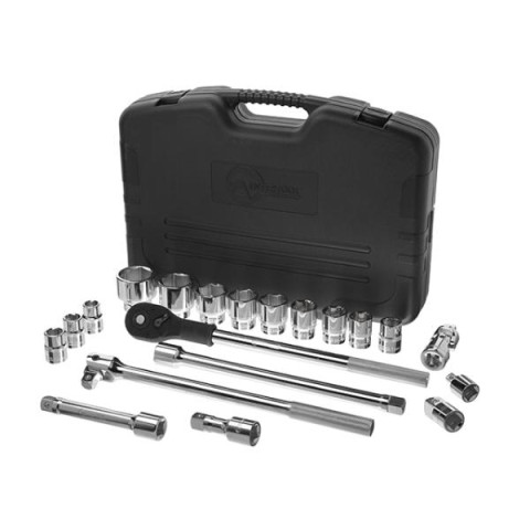 Купить Набір інструментів професійний  3/4 ", 20 од. (гол.19-50мм) пластиковий кейс, Cr-V.