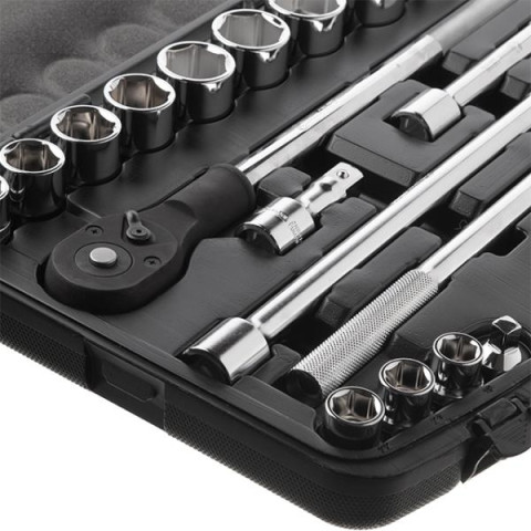 Купить Набір інструментів професійний  3/4 ", 20 од. (гол.19-50мм) пластиковий кейс, Cr-V.