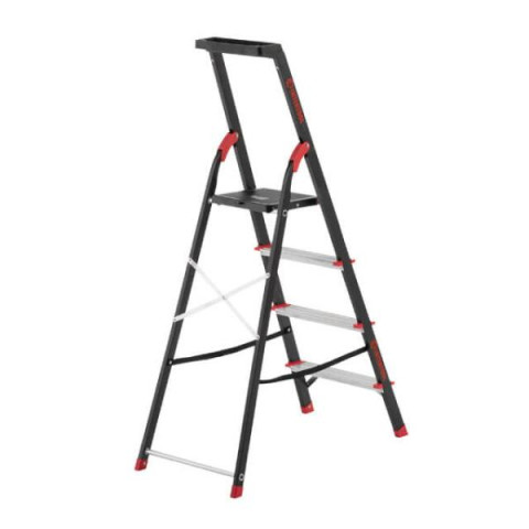 Купити Драбина 4 сходинки, лоток для інвентарю, сталевий профіль, висота верхньої сходинки 850мм, 433х821х1