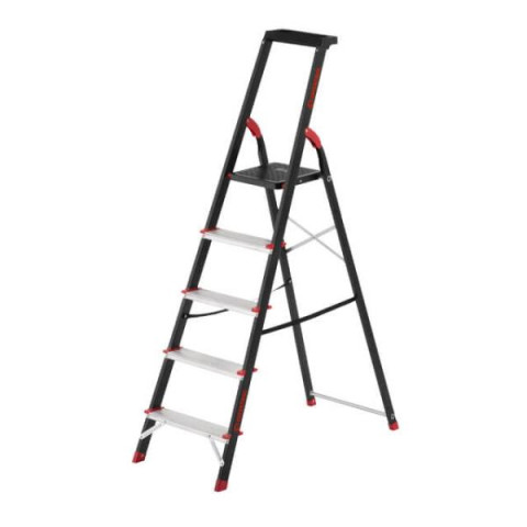 Купить Драбина 5 сходинок, лоток для інвентарю, сталевий профіль, висота верхньої сходинки 1064мм, 457х893х