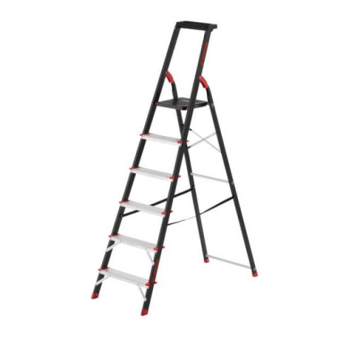 Купить Драбина 6 сходинок, лоток для інвентарю, сталевий профіль, висота верхньої сходинки 1280мм, 481х1138