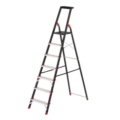 Купить Драбина 7 сходинок, лоток для інвентарю, сталевий профіль, висота верхньої сходинки 1500 мм, 504 * 1