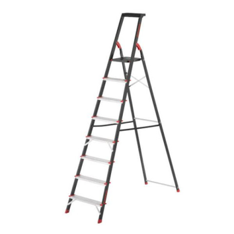 Купити Драбина 8 сходинок, лоток для інвентарю, сталевий профіль, висота верхньої сходинки 1720 мм, 527х143