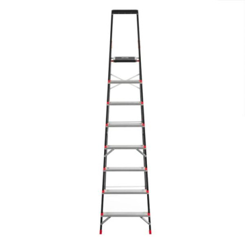 Купити Драбина 8 сходинок, лоток для інвентарю, сталевий профіль, висота верхньої сходинки 1720 мм, 527х143