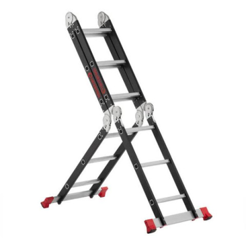 Купить Драбина багатофункціональна трансформер 4х3 сходинки, сталевий профіль, 3380мм, 150 кг