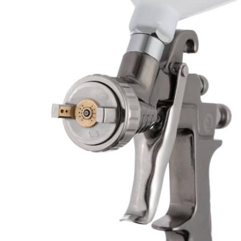 Купити Краскопульт пневматичний LVLP, форсунка 1.3мм, верхній пластиковий бачок 600мл., 2бар STORM