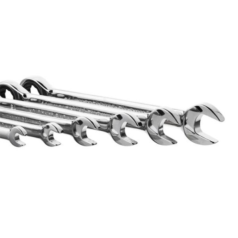 Купити Набір ключів комбінованих з храповим механізмом 6 од.: 8-19 мм (8-10-12-13-17-19), Cr-V, PROF DIN311