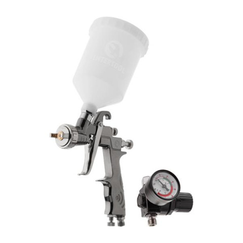 Купити Фарбопульт пневматичний LVLP, форсунка - 1.3 мм, з редуктором, пластиковий бачок - 600 мл, 2 бар