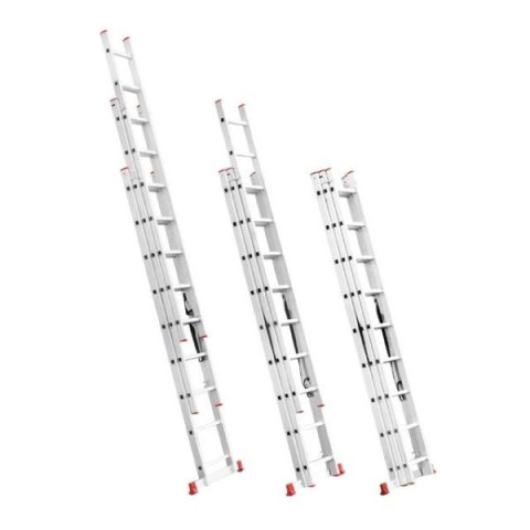 Купити Драбина з алюмінію, 3-х секційна універсальна розкладна, 3*8 сход., 5,09м