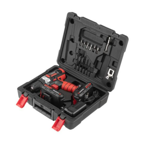 Купить Дриль-шурупокрут акумуляторний Li-Ion 18 В, 25 Nm, 0-400/0-1500 об/хв, 2x2.0 Аг