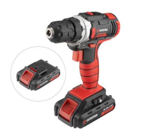 Купить Дриль-шурупокрут акумуляторний Li-Ion 18 В, 25 Nm, 0-400/0-1500 об/хв, 2x2.0 Аг