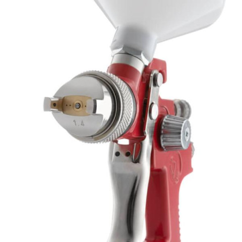 Купити Фарбопульт пневматичний HVLP, форсунка - 1.4 мм, верхній пластиковий бачок - 600 мл, 3 бар