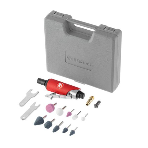 Купить Шліфмашина пневматична у валізі 1/4" міні + набір шліфувальних каменів 10 од