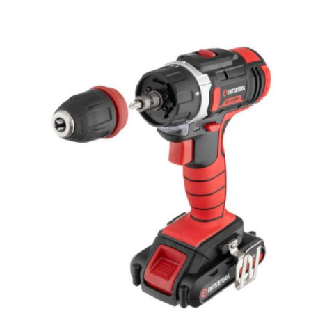 Купити Дриль-шурупокрут акумуляторний Li-Ion 18 В, 25 Nm, 0-400/0-1500 об/хв, 2x2.0Аг, знімний патрон