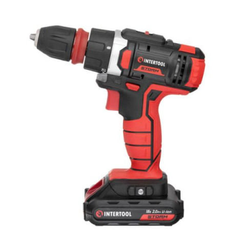 Купити Дриль-шурупокрут акумуляторний Li-Ion 18 В, 25 Nm, 0-400/0-1500 об/хв, 2x2.0Аг, знімний патрон