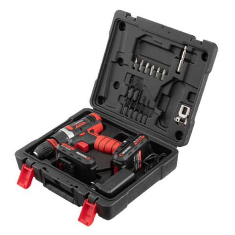 Купити Дриль-шурупокрут акумуляторний Li-Ion 18 В, 25 Nm, 0-400/0-1500 об/хв, 2x2.0Аг, знімний патрон