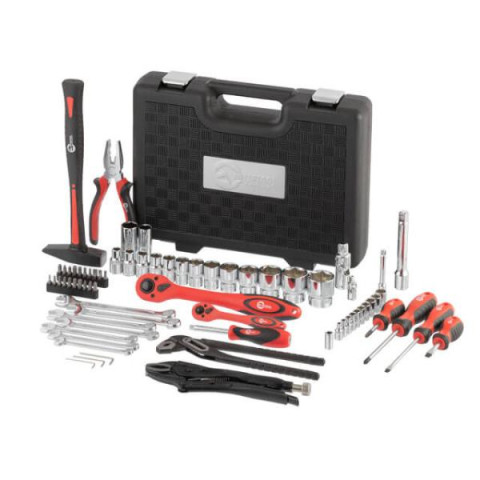 Купити Професійний набір інструментів 1/2 "& 1/4" 72од (гол.4-32мм, гол.удл.5-9мм, кл.комб.10-19мм), Cr-V