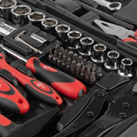 Купити Професійний набір інструментів 1/2 "& 1/4" 72од (гол.4-32мм, гол.удл.5-9мм, кл.комб.10-19мм), Cr-V