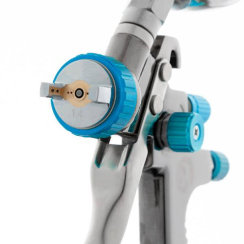 Купити Фарбопульт пневматичний LVLP BLUE професійний, форсунка - 1.4 мм, верхній металевий бачок - 600 мл, 