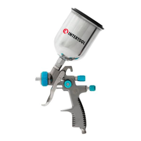 Купити Фарбопульт пневматичний LVLP BLUE професійний, форсунка - 1.4 мм, верхній металевий бачок - 600 мл, 