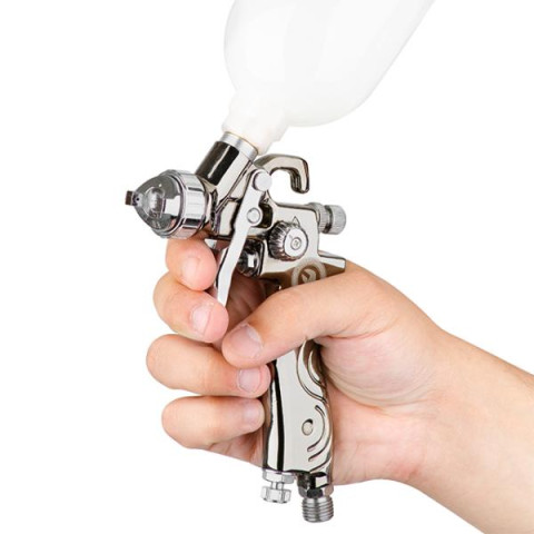 Купить Фарбопульт пневматичний LVMP MINI, форсунка 0.8мм, верхнiй пластиковий бачок 250мл., 2-2.5бар