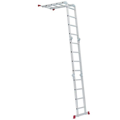 Купити Драбина алюмінієва мультифункціональна трансформер, сходини 4*4, 4.7 м