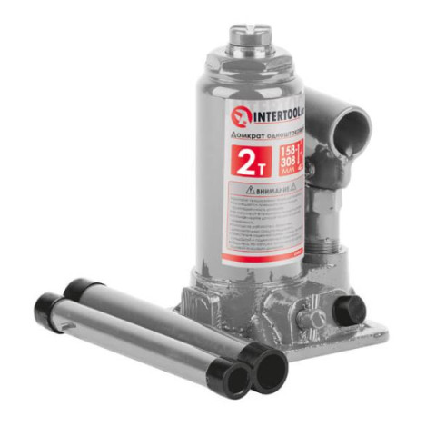 Купить Домкрат "стовпчик" одноштоковий 2т, 158-308 мм Intertool GT0021