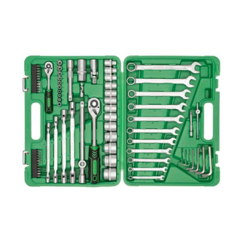 Купити Набір інструментів  1/2" & 1/4", 77од.(гол.4-32мм, кл.комб,7-19мм,кл.шарн.8-15мм)