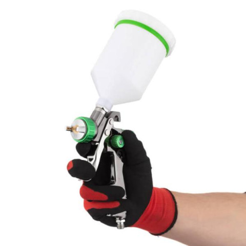 Купить Фарбопульт пневматичний LVLP GREEN  професійний, форсунка 1.3мм, верхній пластиковий бачок 600мл., 1