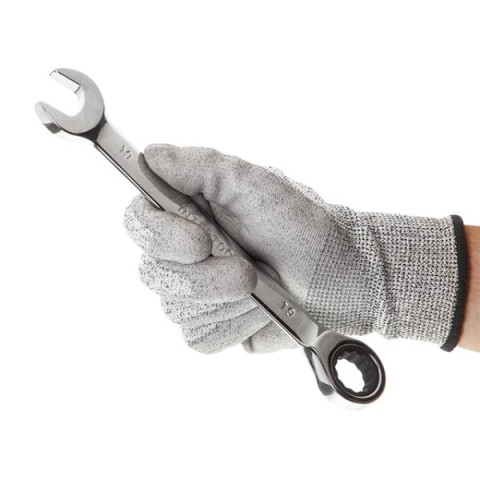 Купить Набір ключів комбінованих з храповим механізмом 8 од.: 8-19 мм (8-10-12-13-14-15-17-19), Cr-V, PROF 