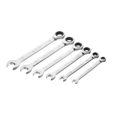 Купить Набір ключів комбінованих з храповим механізмом 6 од.: 8-19 мм, (8-10-13-15-17-19) Cr-V, PROF DIN311