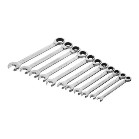 Купити Набір ключів комбінованих з храповим механізмом 11 од.: 8-19 мм (8-9-10-11-12-13-14-15-16-17-19), Cr