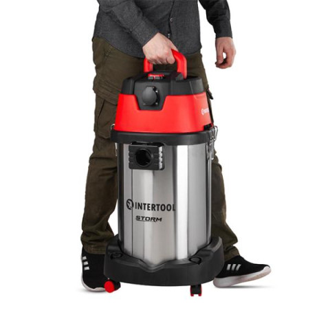 Купить Пилосос будівельний 1.4 кВт 2 Stage, бак 30 л., нержавіюча сталь 201, >20кПа, розетка, HEPA фільтр, 