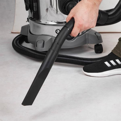 Купить Пилосос будівельний 1.4 кВт, бак 20 л., нержавіюча сталь 410, >17кПа, розетка, HEPA фільтр