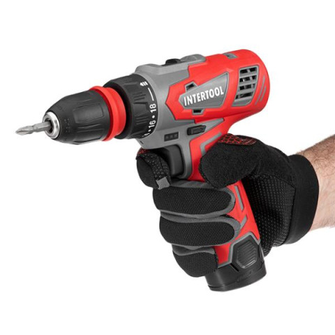 Купити Дриль-шурупокрут акумуляторний 12 В, 30 Nm, 0-350/0-1300 об/хв, 0.8-10 мм, 1.5 Аг, знімний патрон