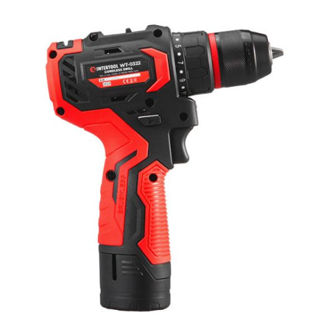 Купить Дриль-шурупокрут акумуляторний, безщітковий двигун, 12 В, 50 Nm, 0-500/0-1900 об/хв, патрон 0,8-10 м