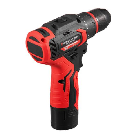 Купить Дриль-шурупокрут акумуляторний, безщітковий двигун, 12 В, 50 Nm, 0-500/0-1900 об/хв, патрон 0,8-10 м