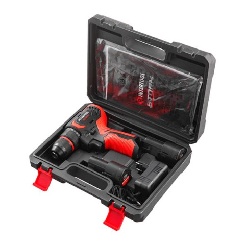 Купить Дриль-шурупокрут акумуляторний, безщітковий двигун, 12 В, 50 Nm, 0-500/0-1900 об/хв, патрон 0,8-10 м